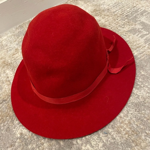 Genuine Effanem Crusher Hat Scarlet Red 100% Wool Size Large Made In USA - Picture 2 of 11